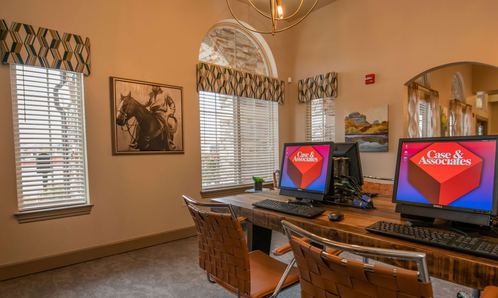 Computer area at Tuscany Place in Lubbock, Texas