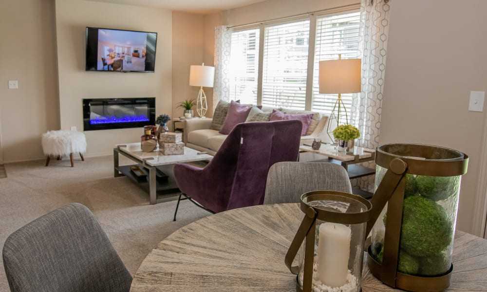 Living room at Cottages at Crestview in Wichita, Kansas