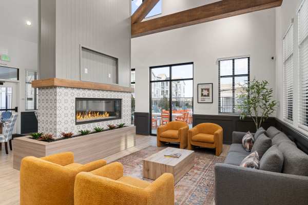 Club room and fire place at Prospera at Fiddyment in Roseville, California