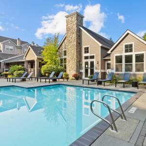 Swimming pool at HighGrove Apartments in Everett, Washington