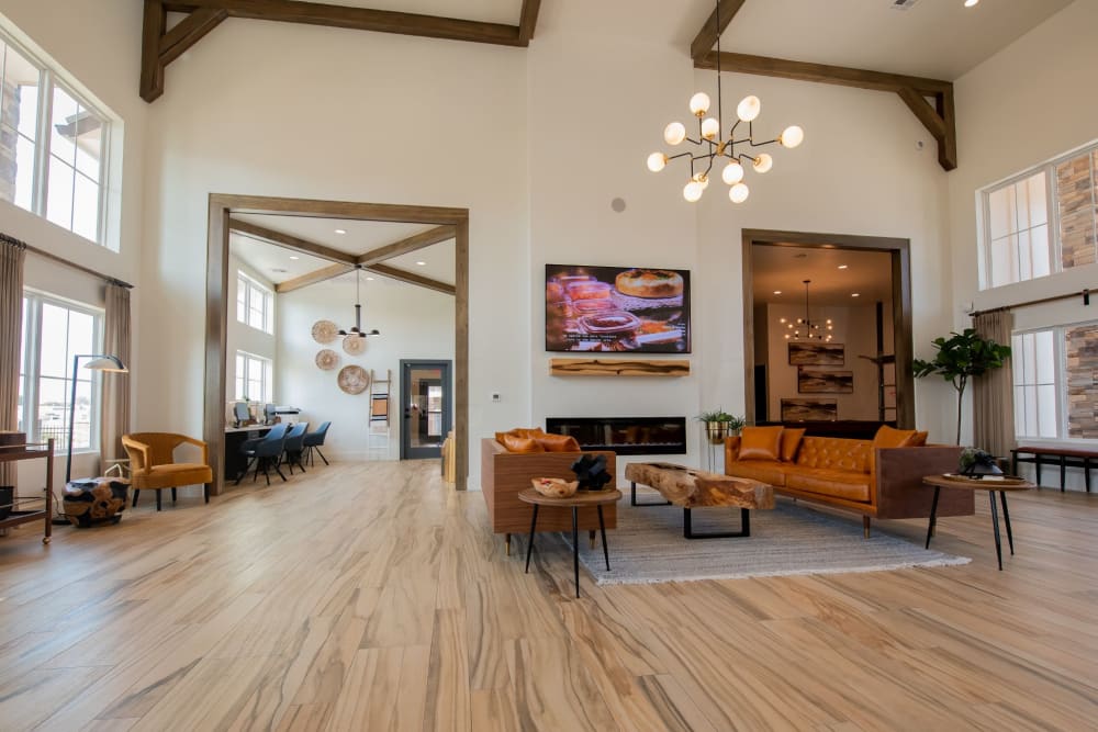 Clubhouse lounge at Center 301 Apartments in Belton, Missouri