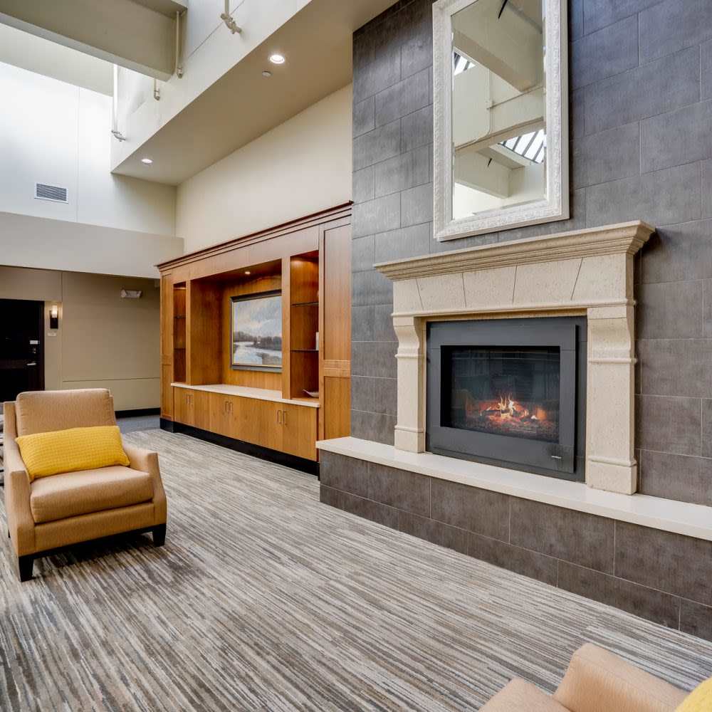 Clubhouse with fireplace at 430 Oak Grove in Minneapolis, Minnesota