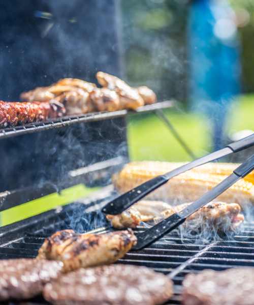BBQ station at Somerset Court in Baltimore, Maryland