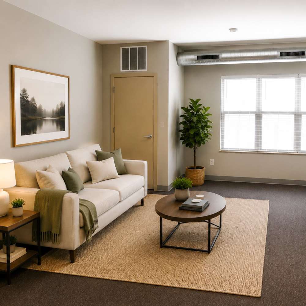 Living room at Stockbridge Apartments in Des Moines, Iowa