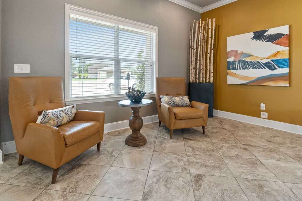 Seating area of the cluhouse at Pine Creek in Paris, Texas