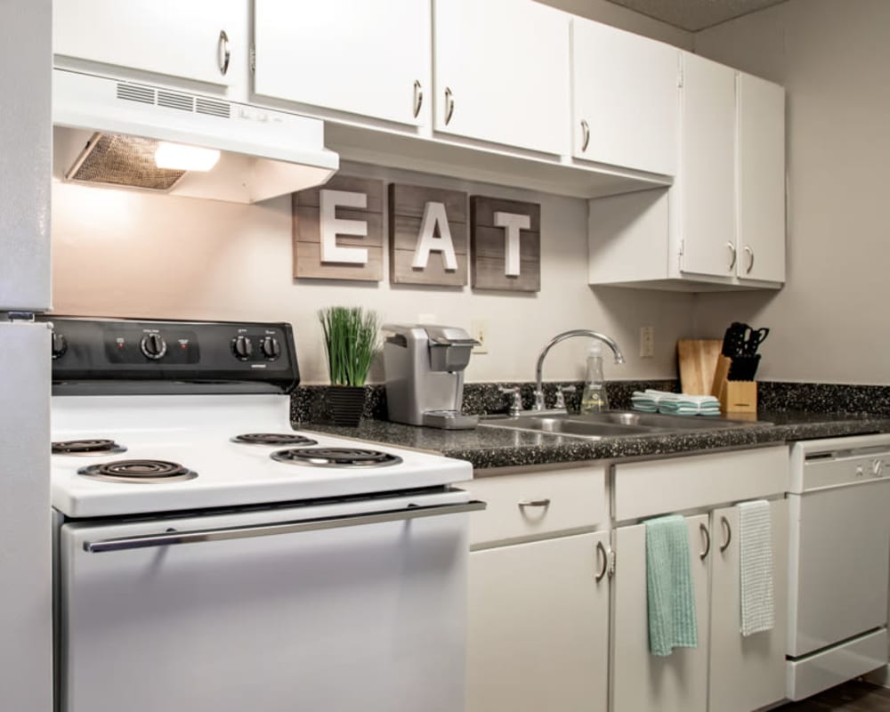 Model bedroom at Willowick Apartments in College Station, Texas