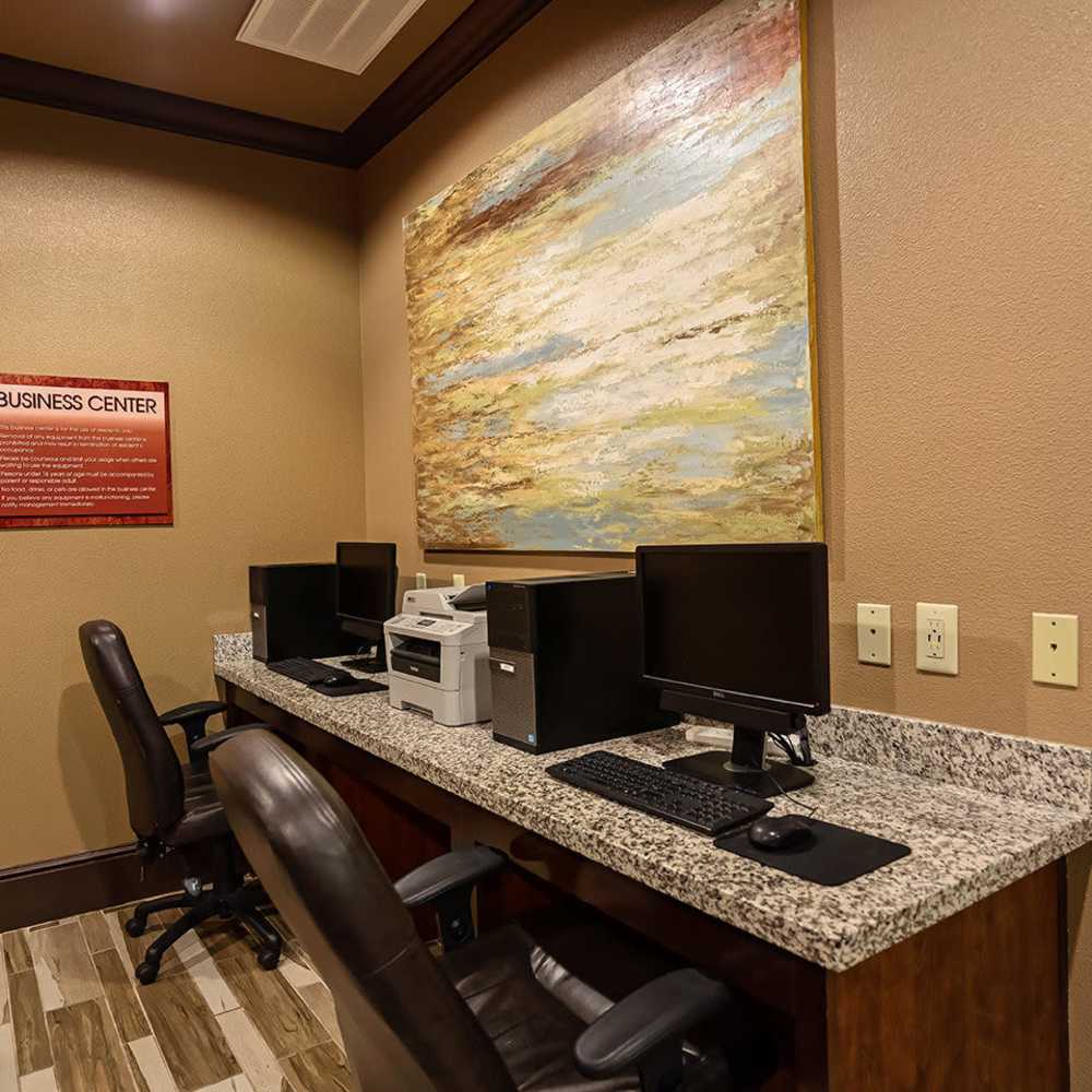 Business center at Sunset Lodge in Odessa, Texas