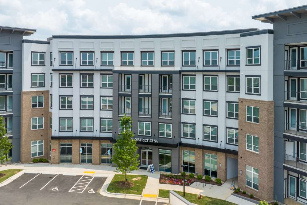 Exterior view of a community at District at 54 in Raleigh,North Carolina