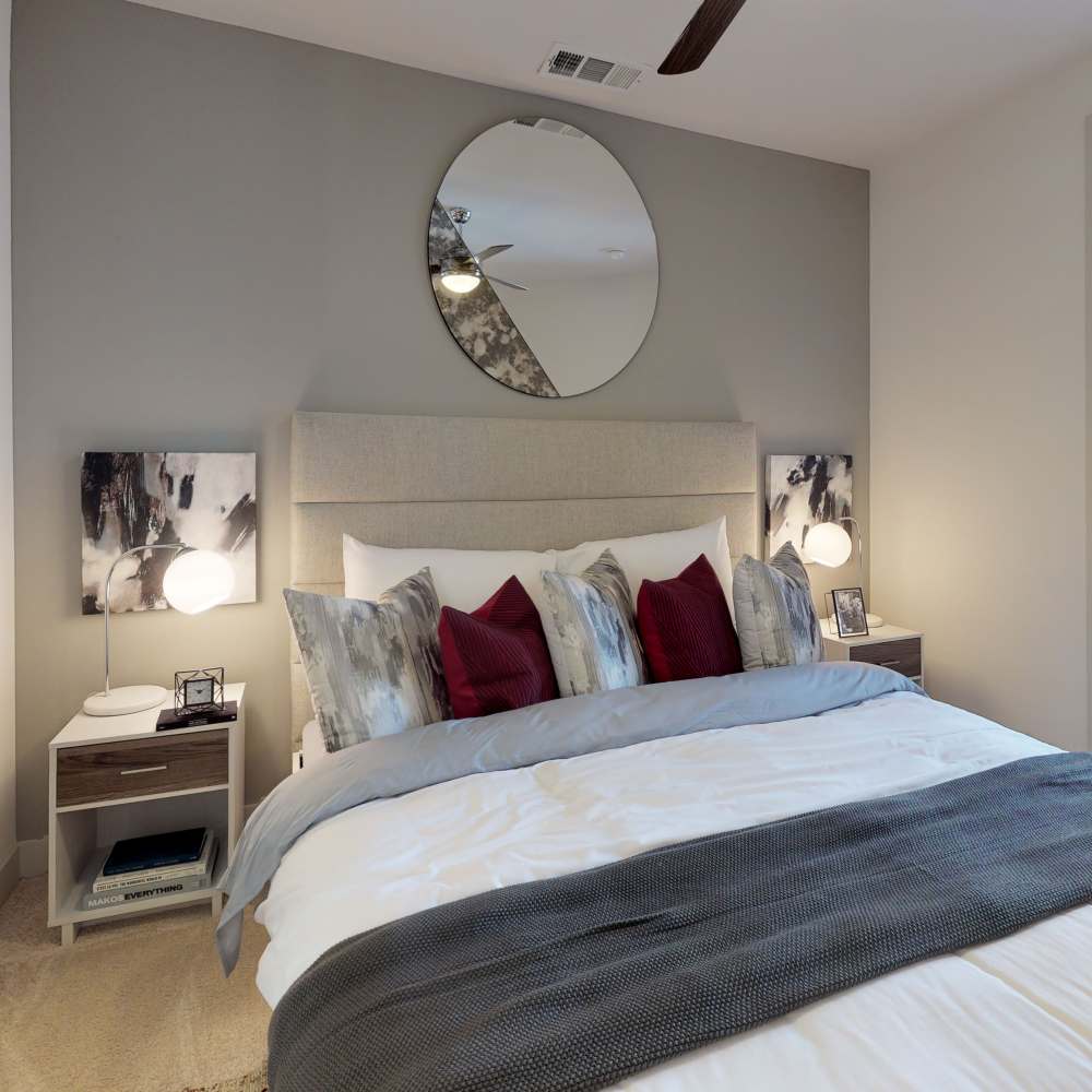 Cozy bedroom at Howell Uptown in Dallas,Texas