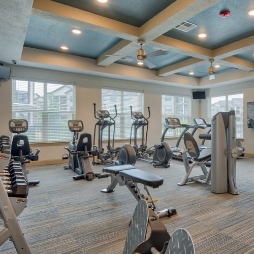 Fitness center at Parc at Bentonville in Bentonville, Arkansas
