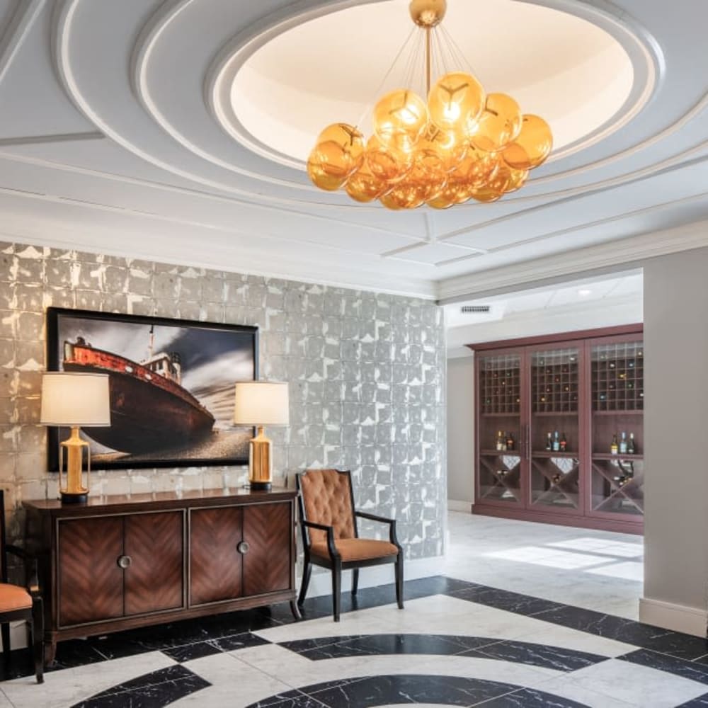 Front lobby hallway at Anthology of Northville in Northville, Michigan