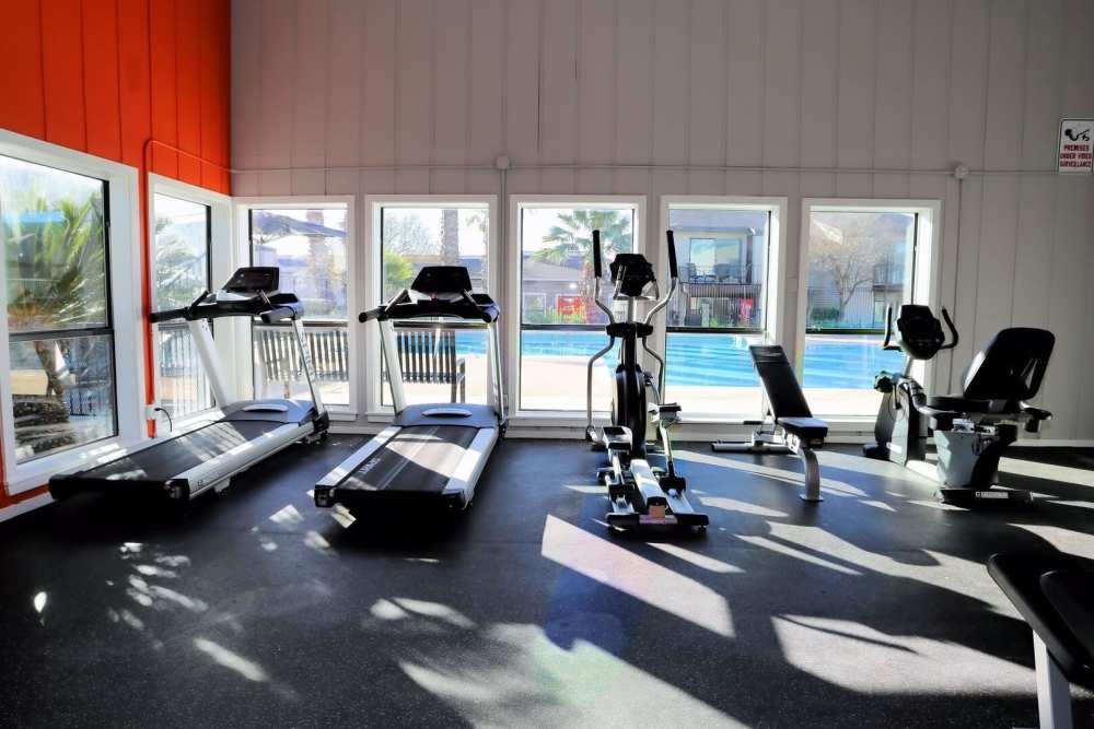 Well equipped fitness center at Alamo Estates in San Antonio, Texas