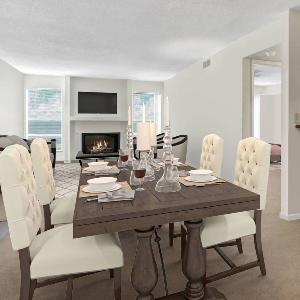 Dining room at Valley Estates in Richardson, Texas