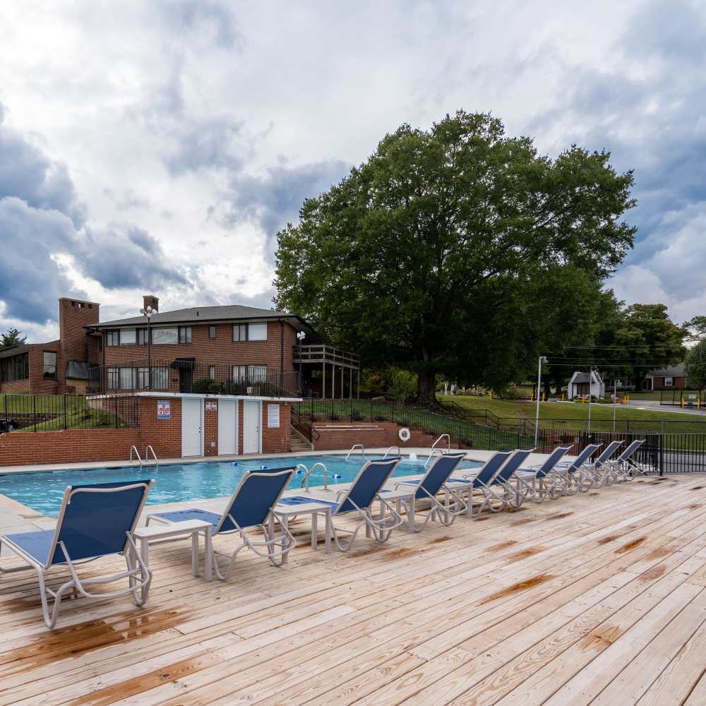 Lounge chairs at Germantown Gardens in East Ridge, Tennessee