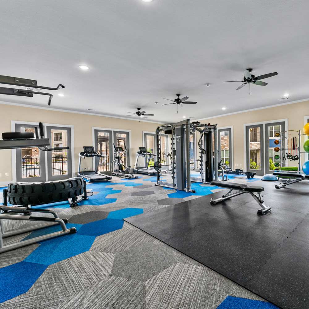 Fitness centre at Cross Timbers Apartments in Greenville, Texas