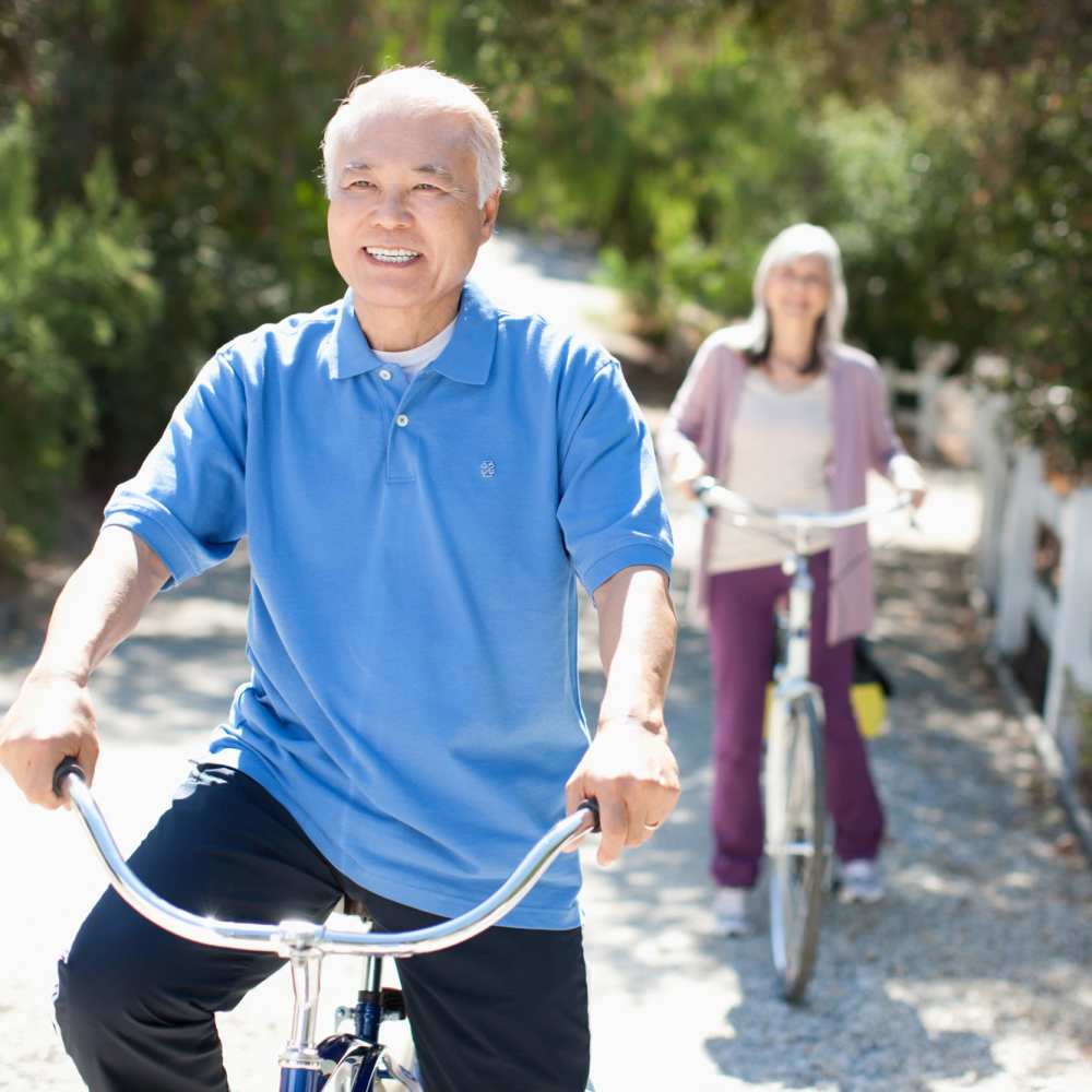 Resident cyclying at trail near Tempo in Las Vegas, Nevada