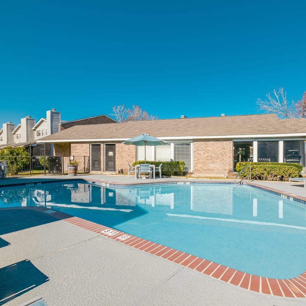 Inviting swimming pool at Victoria Station in Victoria, Texas