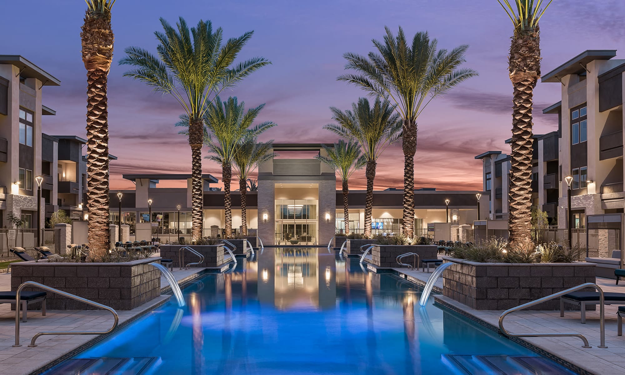 Resort-inspired swimming pool in Goodyear, Arizona at Aviva Goodyear