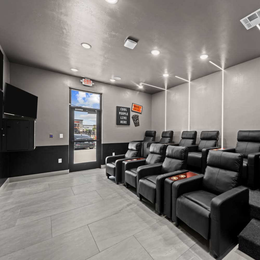 Movie room with chairs at Retreat at Eastlake in El Paso, Texas