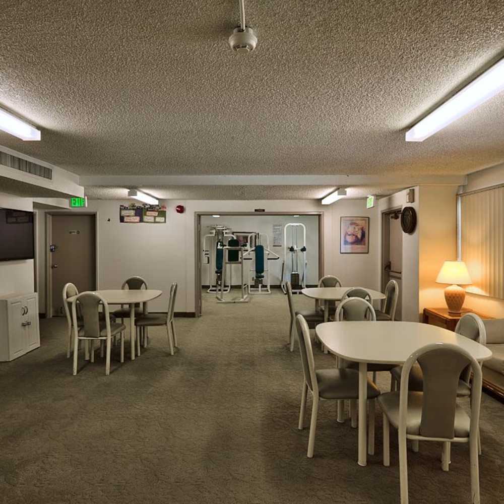 Clubhouse with access to fitness area at Carondelet in Los Angeles. CA