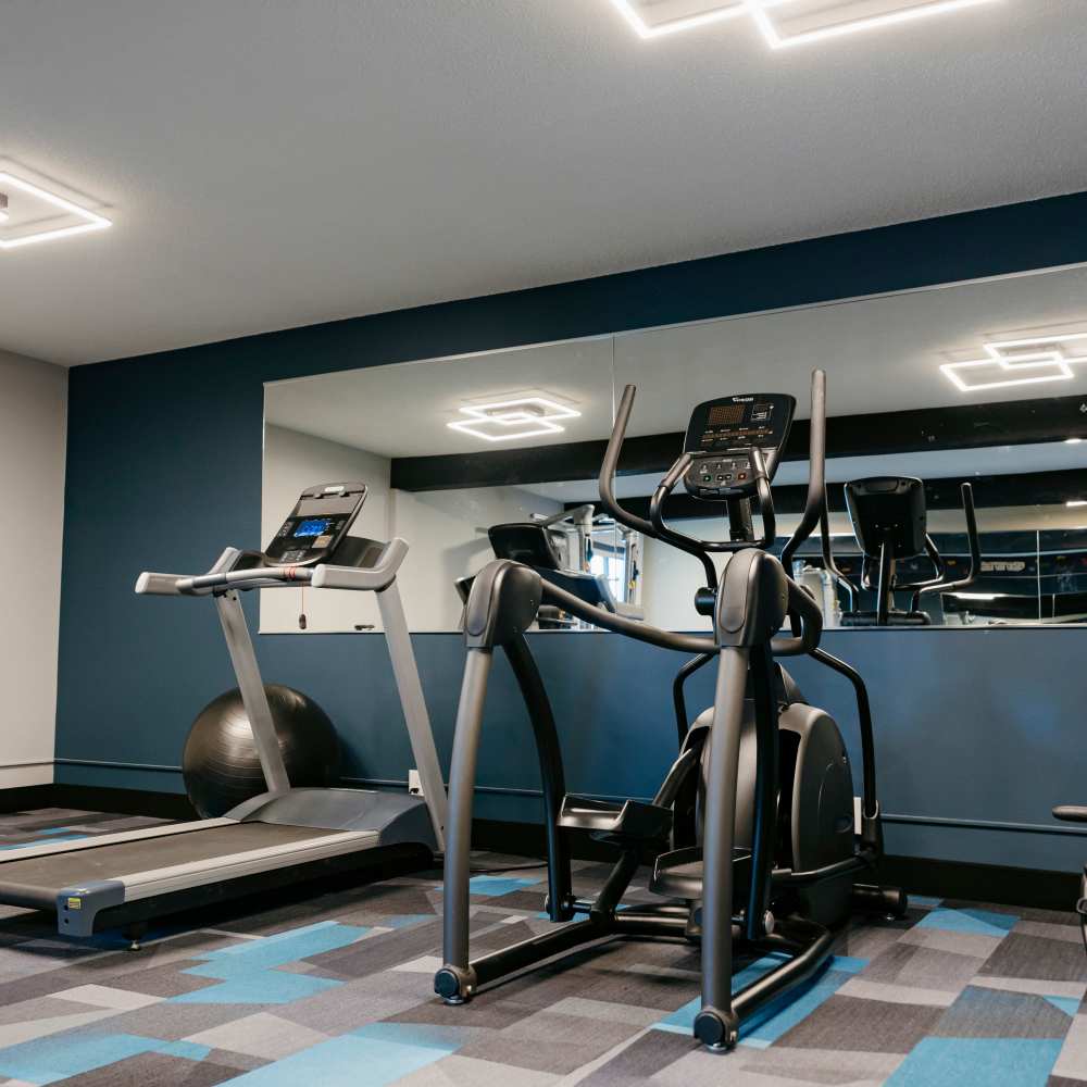 Cardio equipment of fitness center at Morada in Crystal, Minnesota