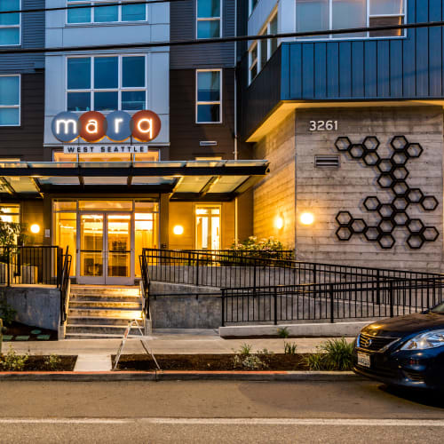 Front door entrance at Marq West Seattle in Seattle, Washington