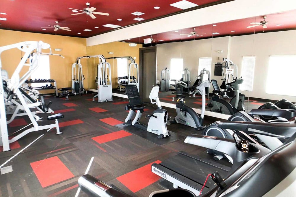 Fully equipped fitness center at Anatole at City View in Lubbock, Texas