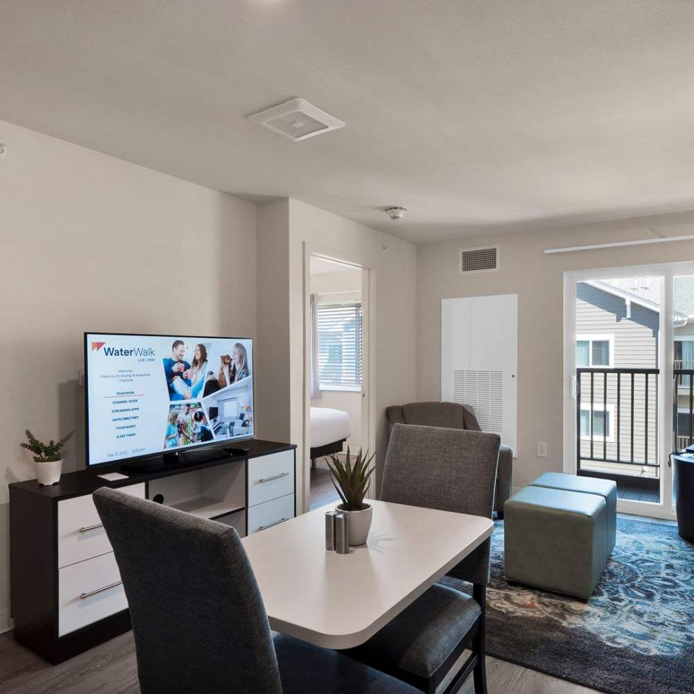 Living room at WaterWalk Charlotte - Arrowood in Charlotte, North Carolina