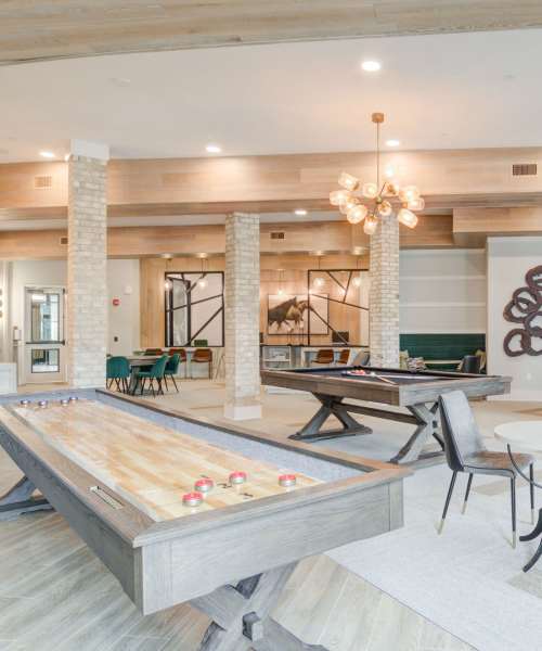 Clubhouse with game room at The Edison Sugarloaf in Lawrenceville, Georgia
