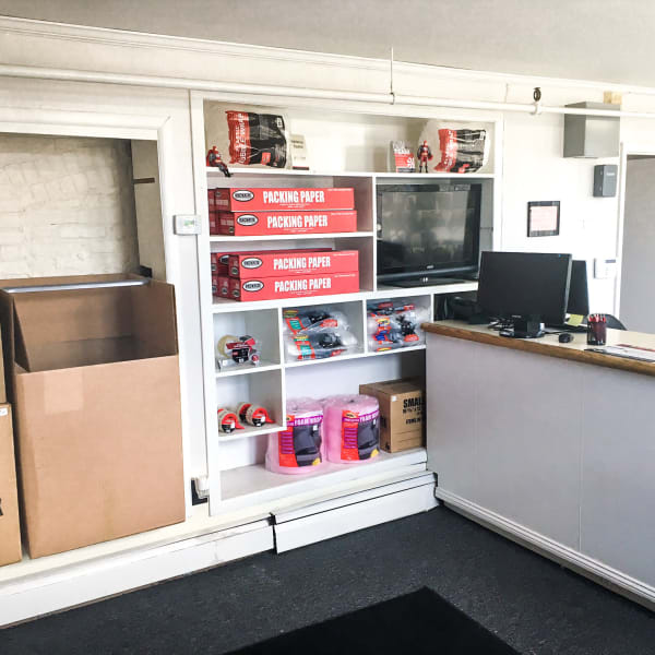 Packing supplies available in the leasing office at StorQuest Self Storage in Port Chester, New York