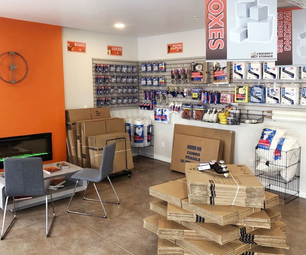 Friendly Self Storage in Gypsum, Colorado, has an onsite moving and packing supply store