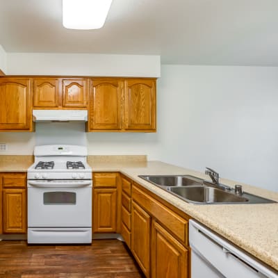 White cabinets in a kitchen at Miramar Milcon in San Diego, California