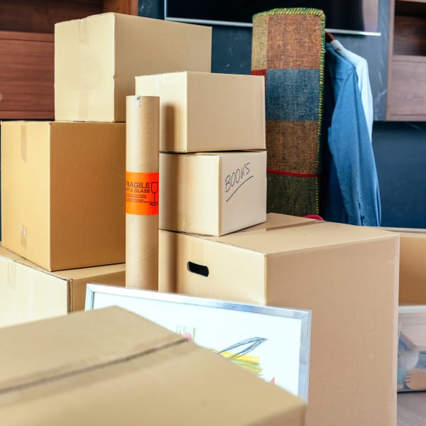Boxes ready to be stored at StayLock Storage in Cassatt, South Carolina
