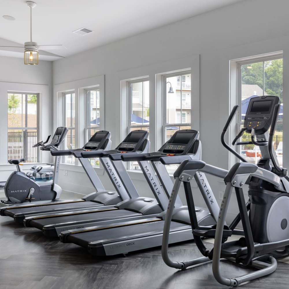 Treadmills in the gym at The Archer In Acworth in Acworth, Georgia