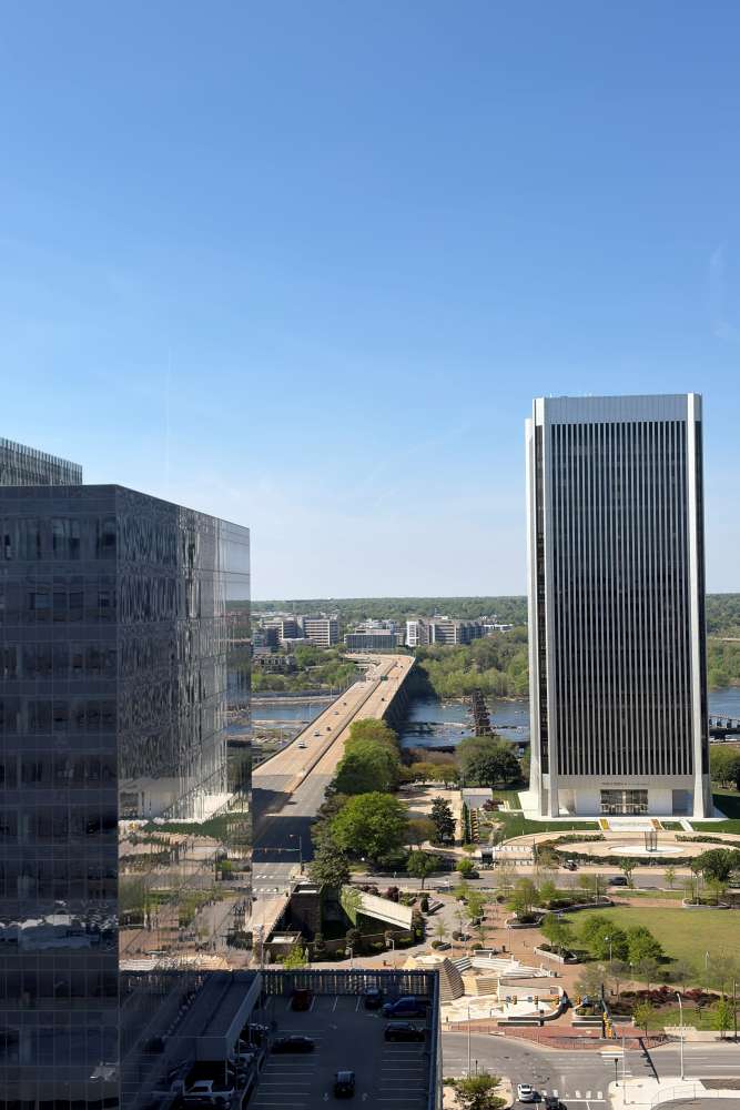 Skyscraper view in the modern apartment at Altitude on Main, Richmond, Virginia