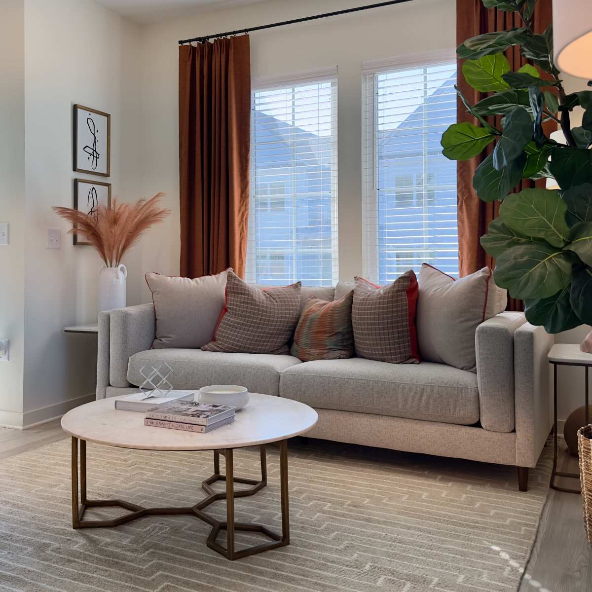 Bright living room at Encore at Westgate in Leland, North Carolina