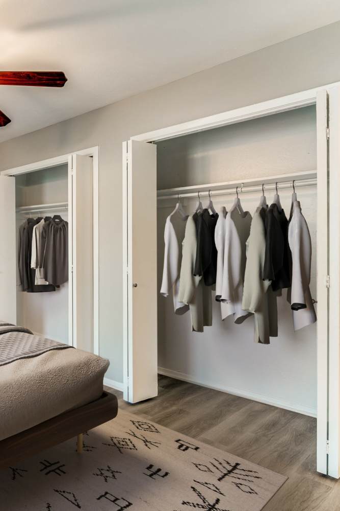 Closet at Tribecca Pointe Apartments in Hurst, Texas