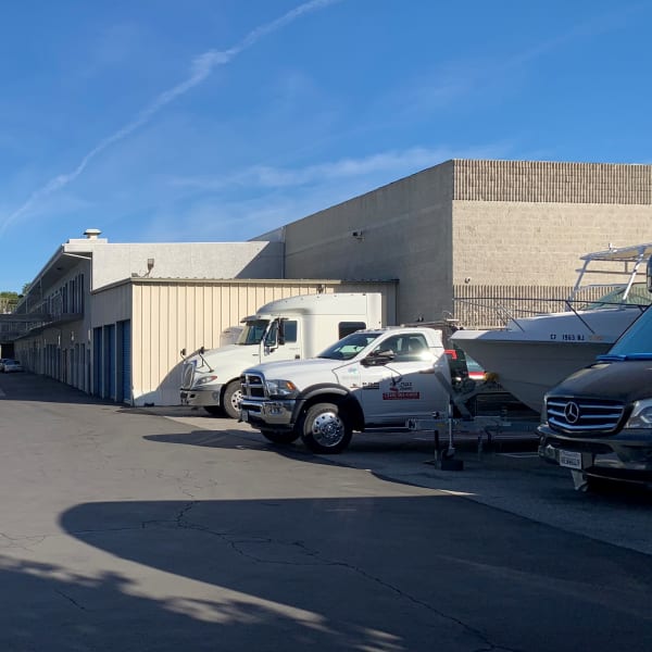 RVs and boats parked at StorQuest Self Storage in Tarzana, California