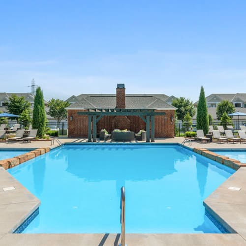 Resort-style swimming pool at Clifton Park Apartment Homes in New Albany, Ohio