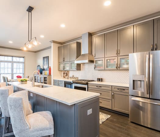 Breakfast bar seating at Waters Edge Apartments in Webster, New York