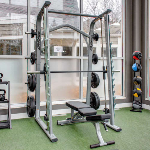 Inside the fitness center at Bristol Village in Bloomington, Minnesota