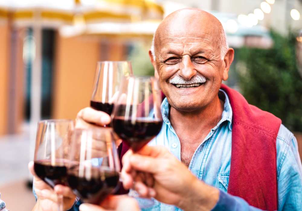 Residents drinking wine at Vancouver Pointe in Vancouver, Washington