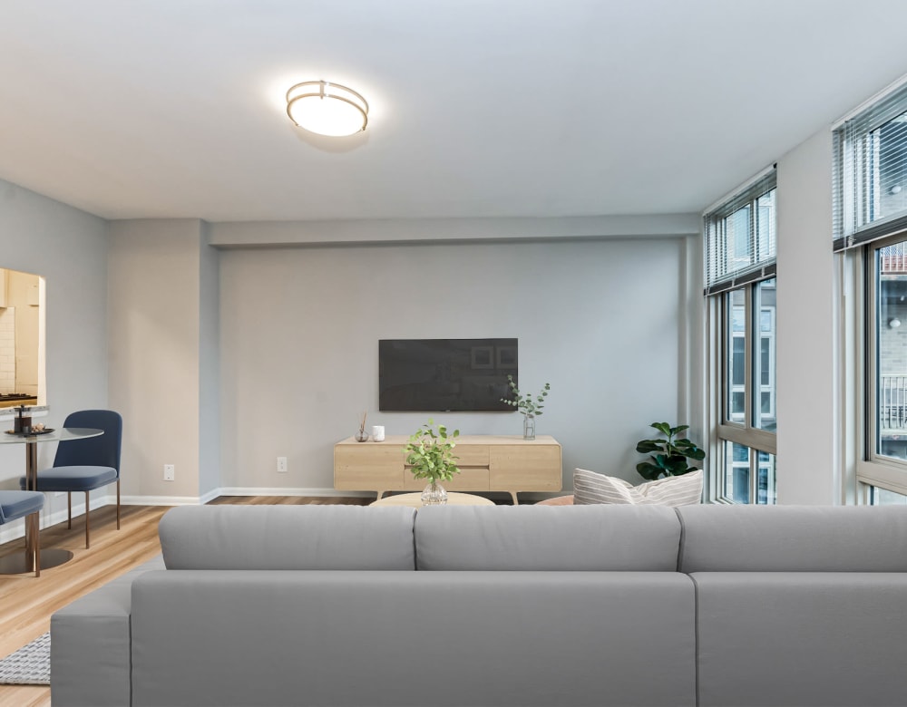 Modern Living Room at Merrill House Apartments in Falls Church, Virginia