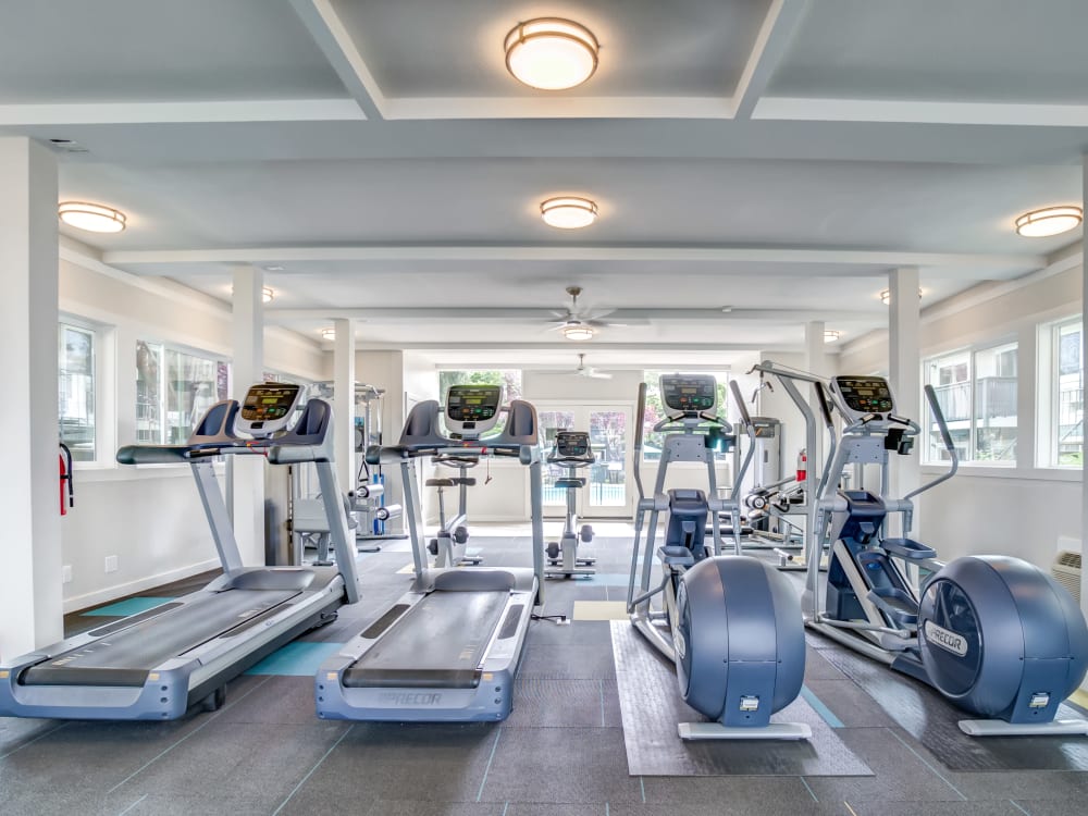 Well-equipped onsite fitness center at Sofi at Los Gatos Creek in San Jose, California