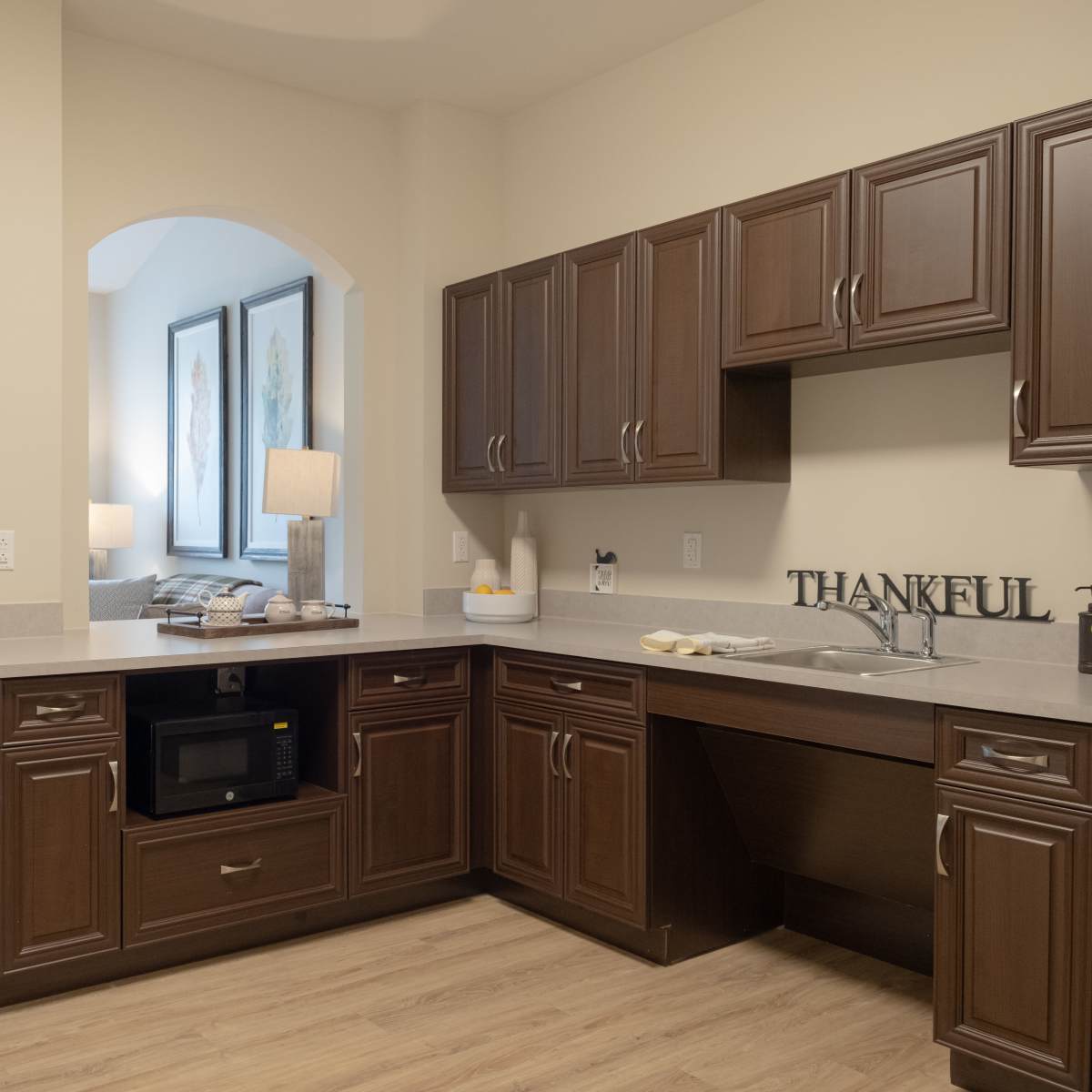 Modern kitchen with oven and cabinets at Harmony at White Oaks in Bridgeport, West Virginia