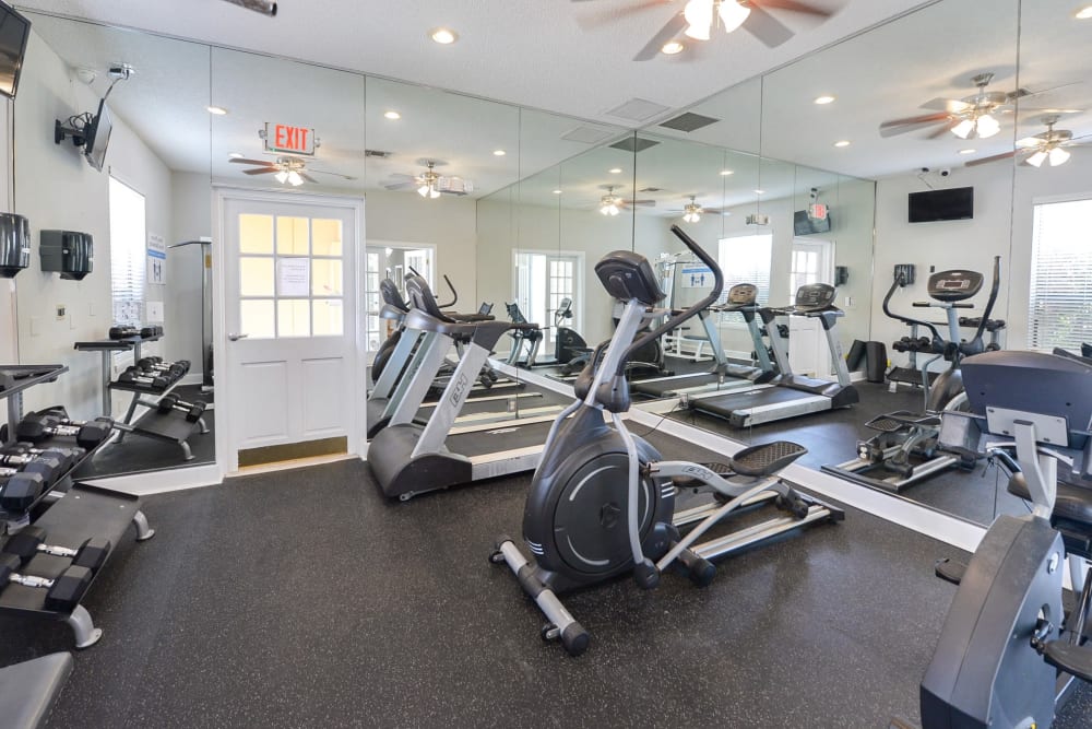 Fitness center at Savannah Place Apartments & Townhomes in Boca Raton, Florida