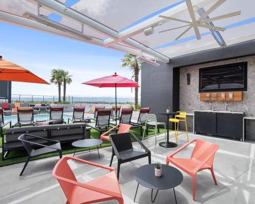 Covered patio at Gideon Apartment Homes, Milpitas, California