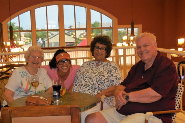 Residents enjoying lunch at The Groves, A Merrill Gardens Community in Goodyear, Arizona.