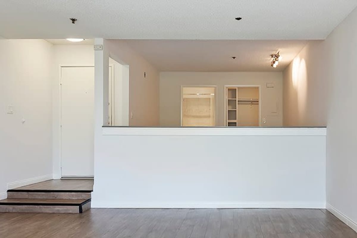 Spacious apartment with wood-style floors at The Ruby Hollywood, Los Angeles, California