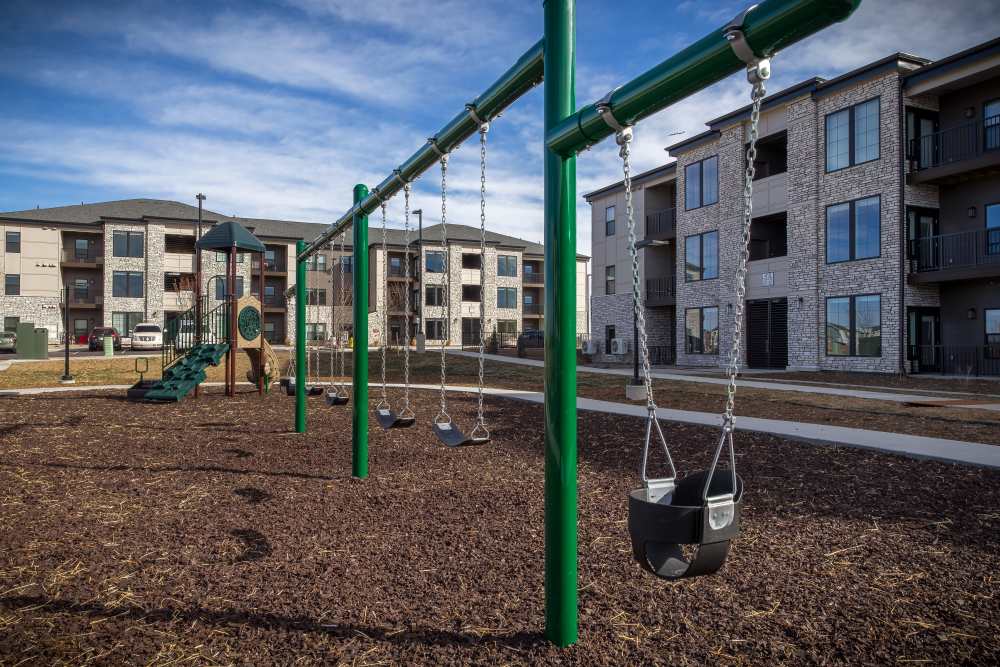 Swing set at the playground at The Reserves at Eagle Point.